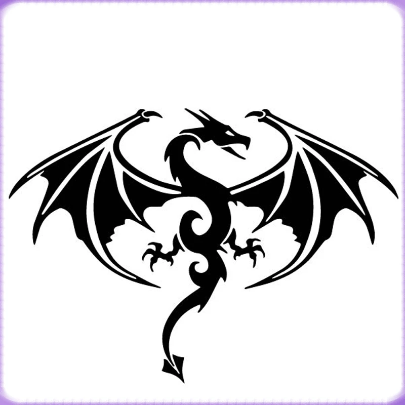 

17.6CM*12.3CM Black/Silver Mythological Animal Dragon Car Trunk Decorate Vinyl Decal Car Sticker