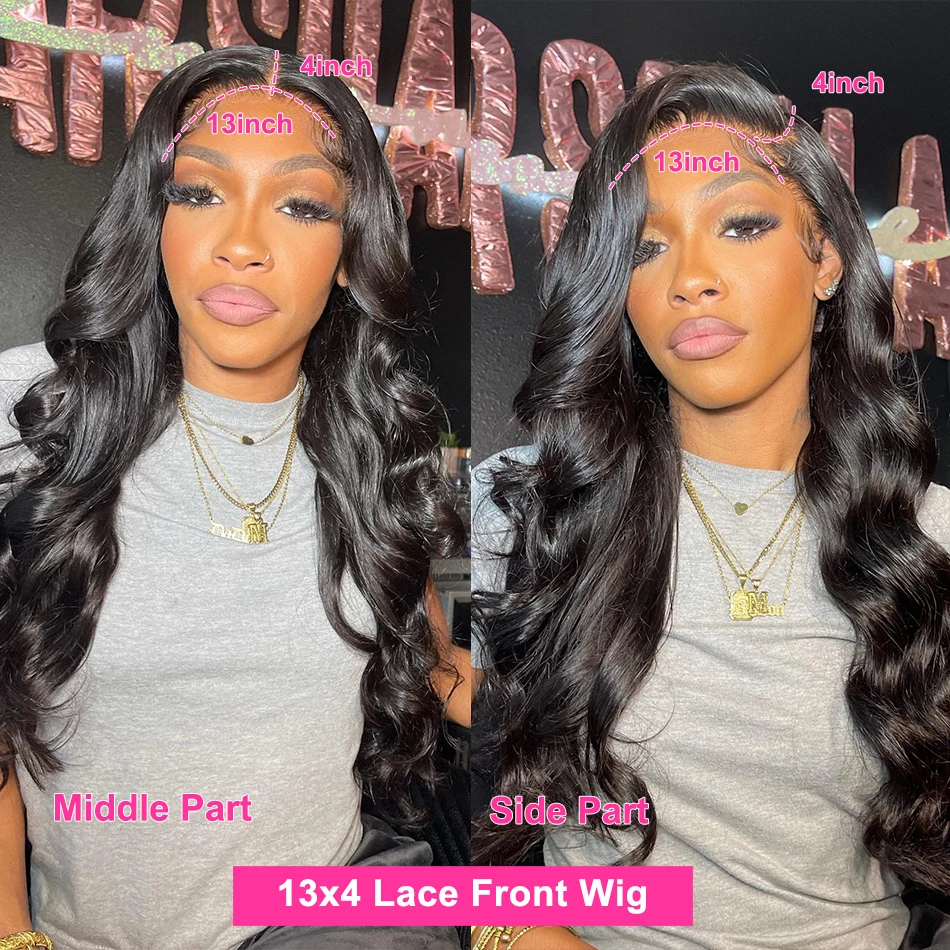 13x4 Body Wave HD Lace Frontal Wig Brazilian Transparent Lace Front Human Hair Wigs For Women Natural Wavy Remy Wigs Pre Plucked 2