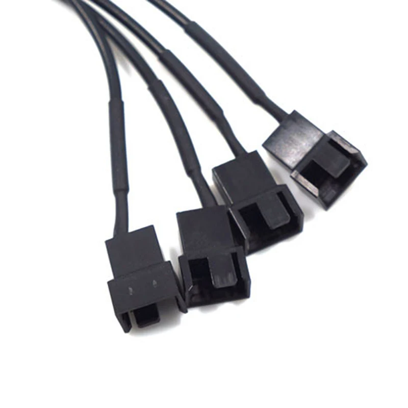 Copper DC 5521 to 4Pin PWM 4 Way Computer PC Fan Power Adapter Cable 12V