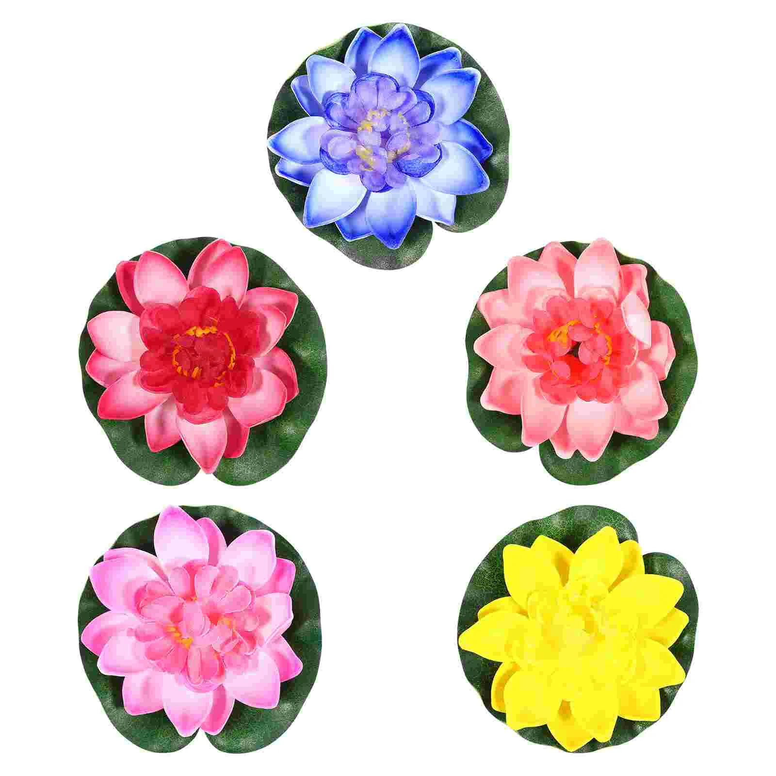 

Artificial Water Lotus Fake Plants Lotuses Pads Floating Foam Decoration