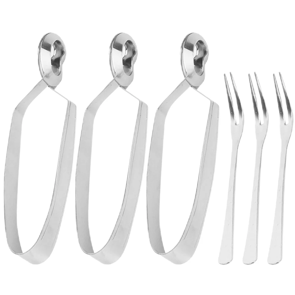 Stainless Steel Snail Tong Fork Set Kitchen Utensils Escargot Dining Tools Seafood Clip Practical Tongs Snail Forks 6Pcs