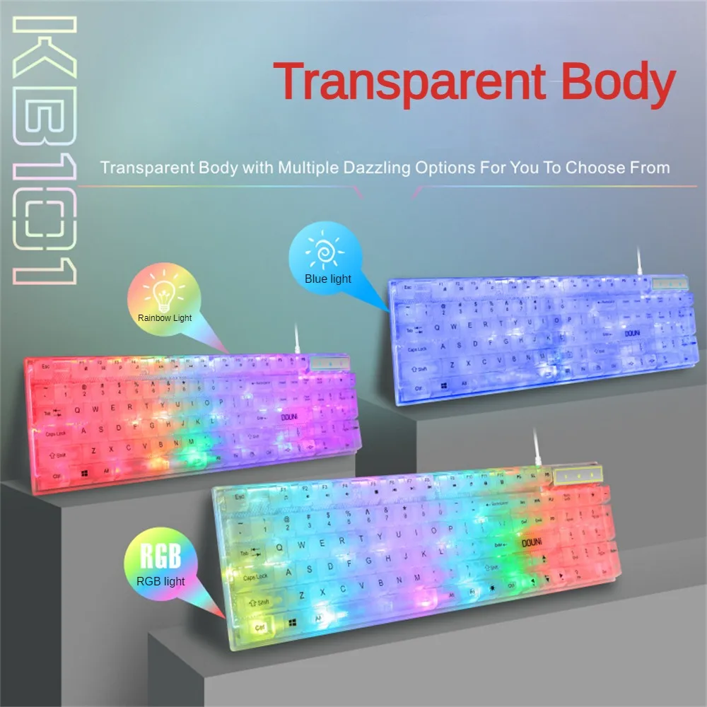 게임용 키보드 패션 멋진 엔지니어링 디자인 사일런트 RGB 키보드, 유선 키보드, 컬러블록 키캡 키보드