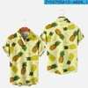 Blouses 3D Print Fruit Pineapple Shirt Man Casual Fashion Short Sleeves Shirts Button Lapel Streetwear Oversized Beach Clothes 4