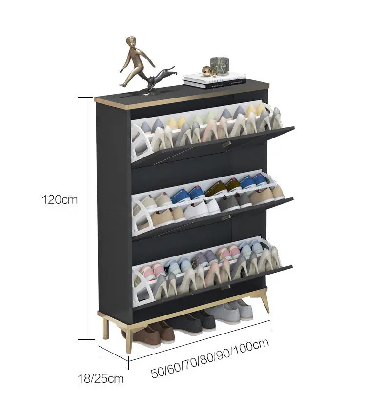 Luxury Shoe Cabinet Home Entrance Ultra-Thin Storage Shoe Rack Wood Shoe  Rack