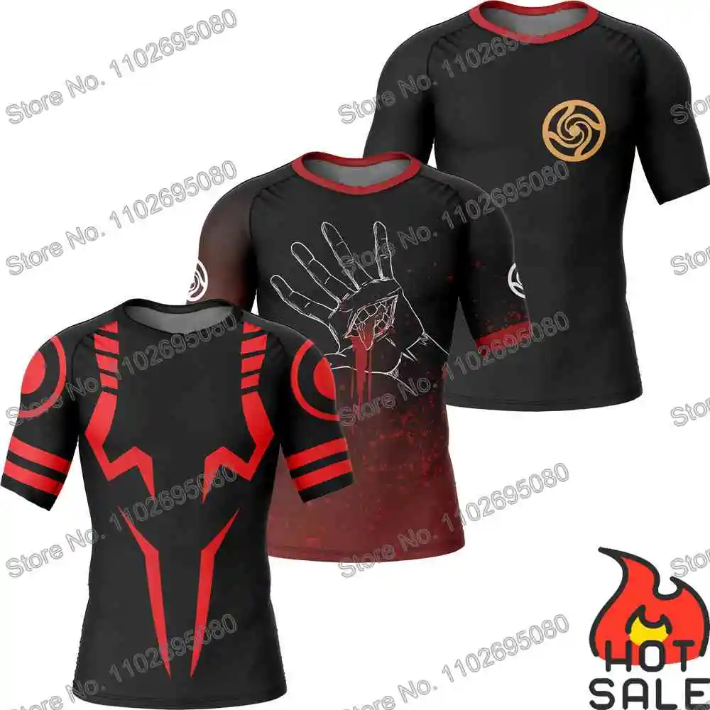 Jujutsu Kaisen Anime Surf Clothing BJJ MMA Men Rash Guard Short Sleeve Diving T-Shirt Tight Swimwear Summer Beach Floatsuit GYM
