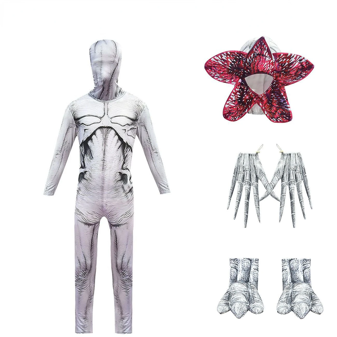 thumbnail image 1 of Disfraces de Halloween para niños de Stranger Things, disfraz de cosplay para niños, monos de terror para niños, ropa de cosplay de Demogorgon y zombi aterrador, 1 of 5