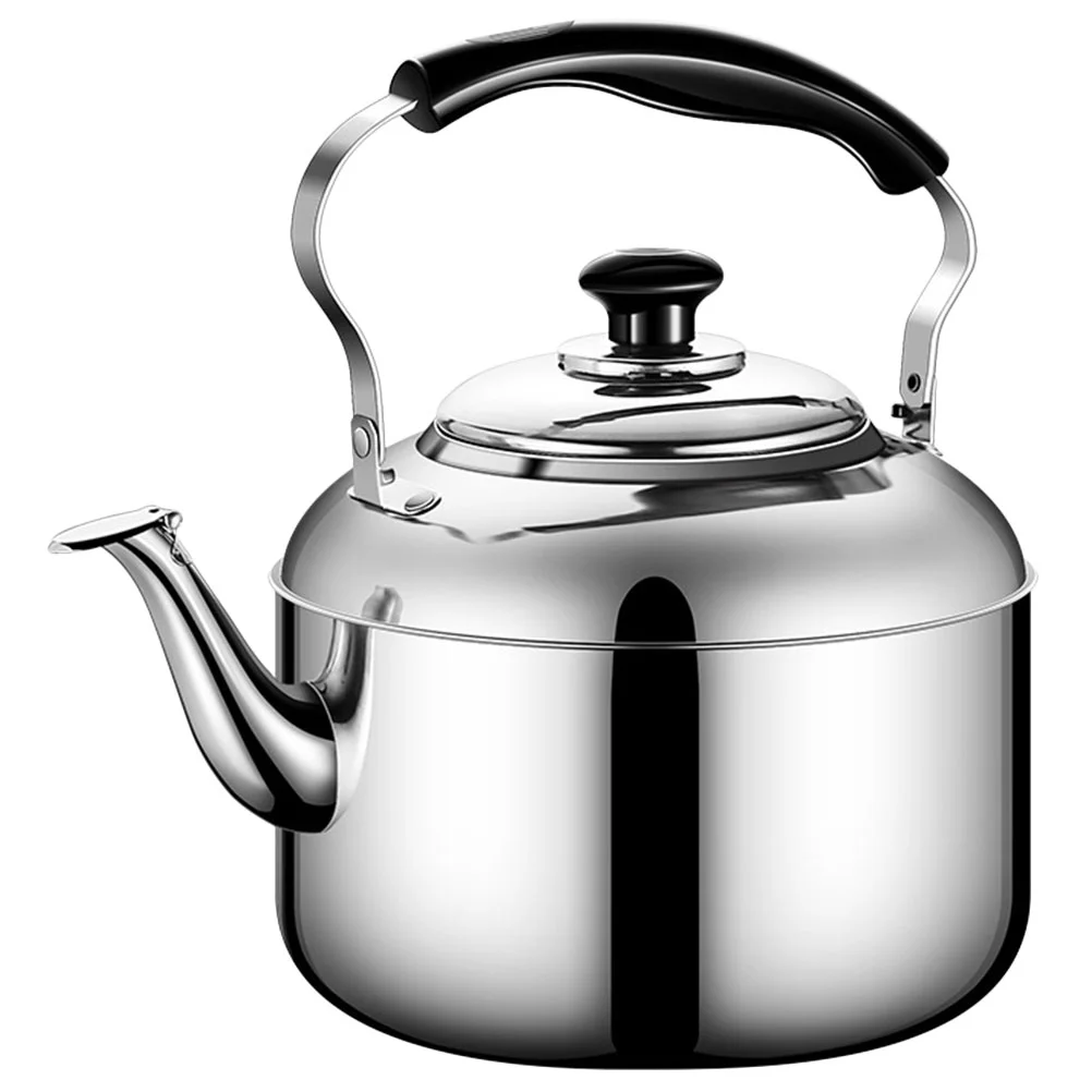 

Whistling Kettle Boiled Water Pot Stovetop Tea Pot Flat Bottom Teakettle Stainless Steel Teapot (4L)