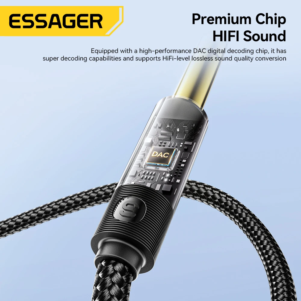 Essager Audio Jack Cable 3.5mm To 6.5mm For Computer