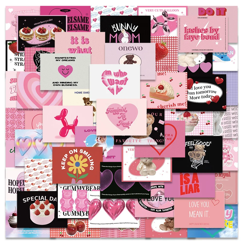 10/30/50PCS Vintage Laser Leopard Love Y2k Stickers Aesthetic