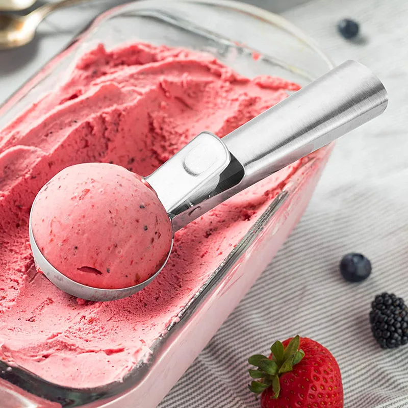 Stainless Steel Ice Cream Scooper Multifunctional Pressable Fruit Spoon Ice Cream Ball Spoon Watermelon Ball Machine ice cream scoop