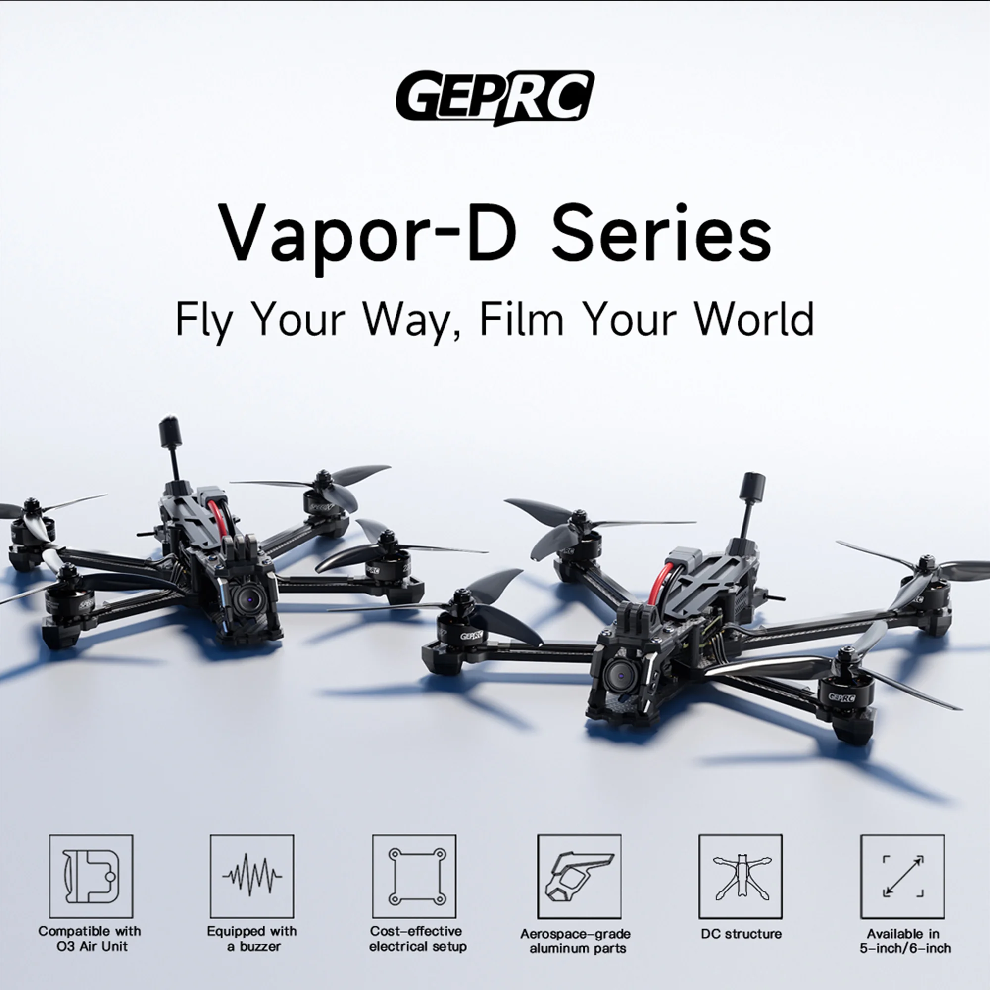 GEPRC Vapor-D5 D6 HD O3 FPV TAKER BLS 60A 4in1 ESC F722 V2 FC High-performance Freestyle Grace RC Quadcopter Freestyle Drone 2