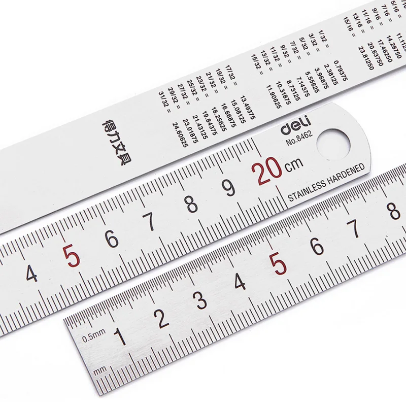 Precision Stainless Steel Metric Ruler for Professional Measuring and Drawing