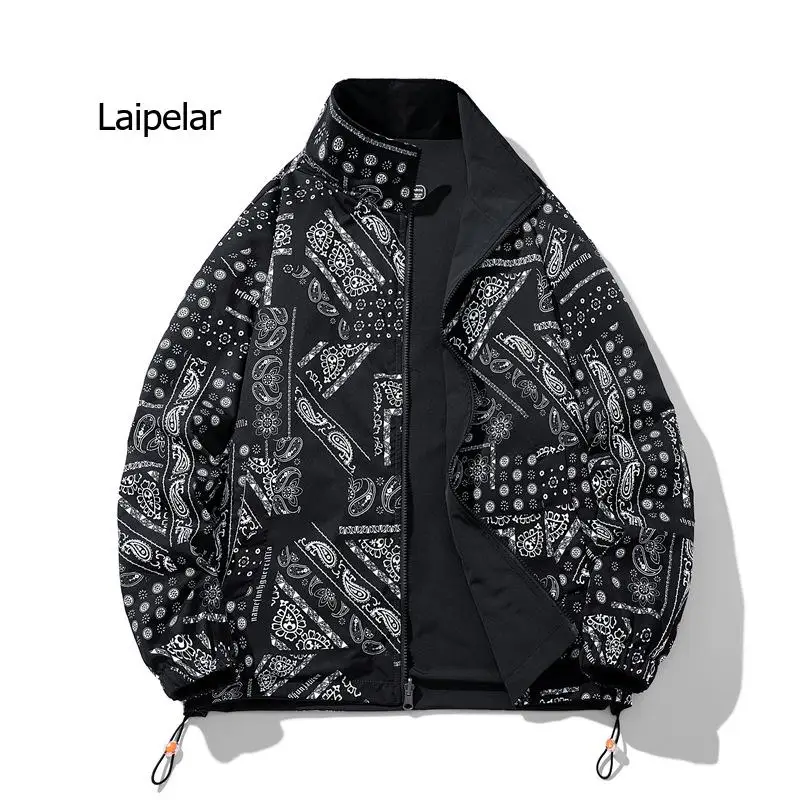 

Куртка-бомбер мужская бейсбольная двусторонняя, свободная ветровка с принтом, Бомбер, Байкерская уличная одежда в стиле хип-хоп