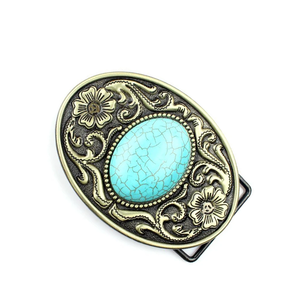 

Antique Vintage Arabesque Turquoise Western Cowboy Belt Buckle Pattern Blue