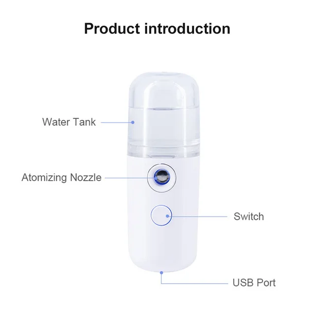 30 Ml Mini Nano Köd Permetező Hűvösebb Arc Gőzös Párásító Usb Újratölthető Hidratáló Porlasztó Szépségápolási Eszközök - Image 4