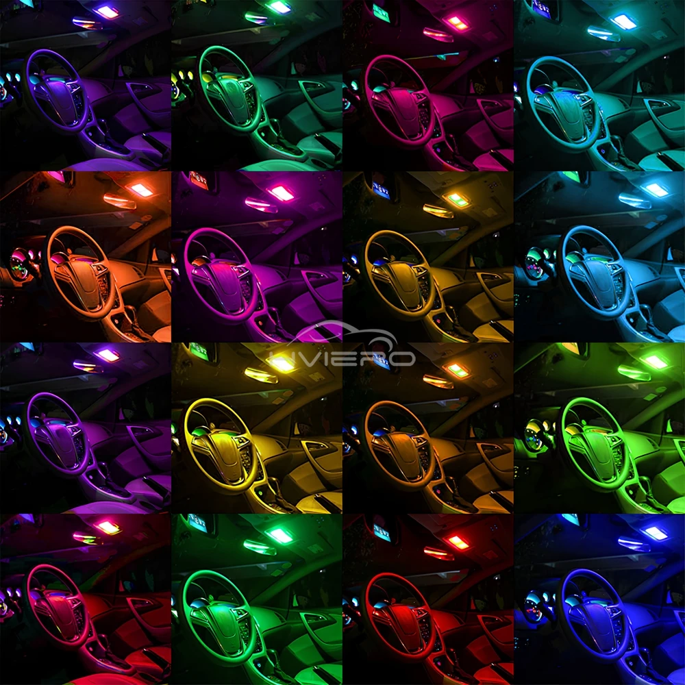 Kit 2 Lâmpadas LED T10 RGB 16 Cores Controle Remoto