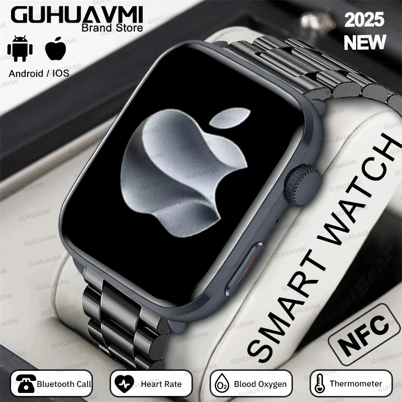 2026 Fashion Man Women New SmartWatch 1.85'' HD AMOLED Screen NFC Bluetooth Call Health Monitor Waterproof Watch For Android iOS 1