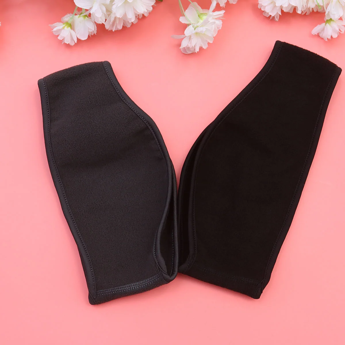 

2 Pcs Sports Headband Fleece Ear Warmer Windproof Elastic Ear Cover Sweatband for Cycling Running Skiing -
