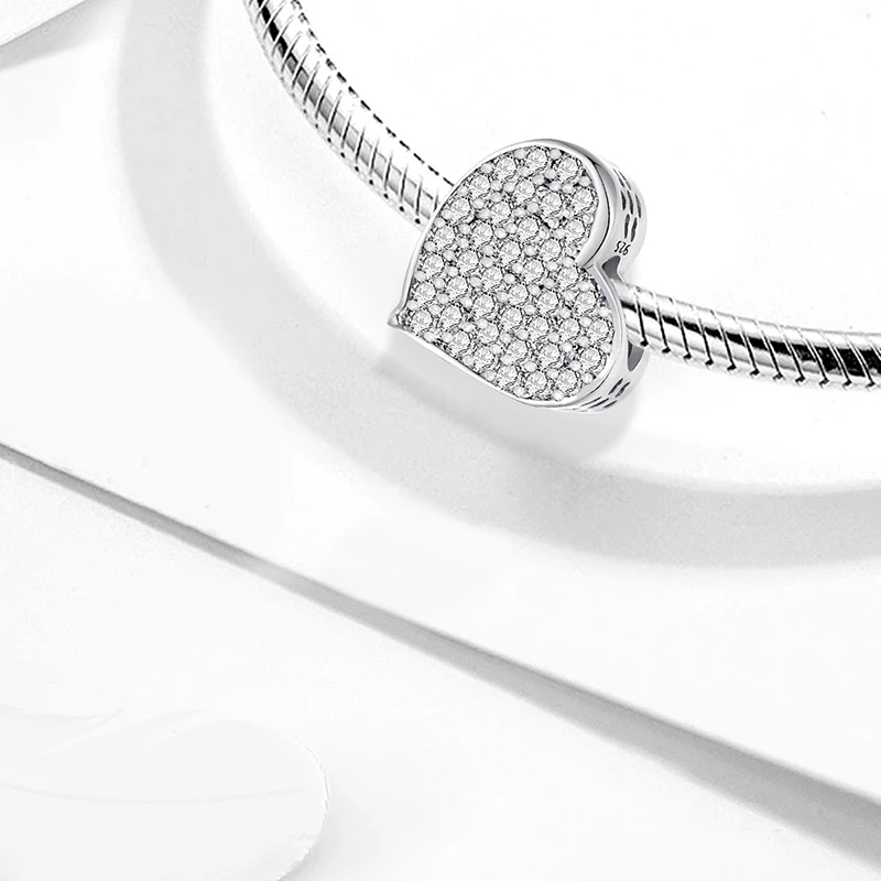 MyGiftHome 925 Sterling Silver Love Heart Charms