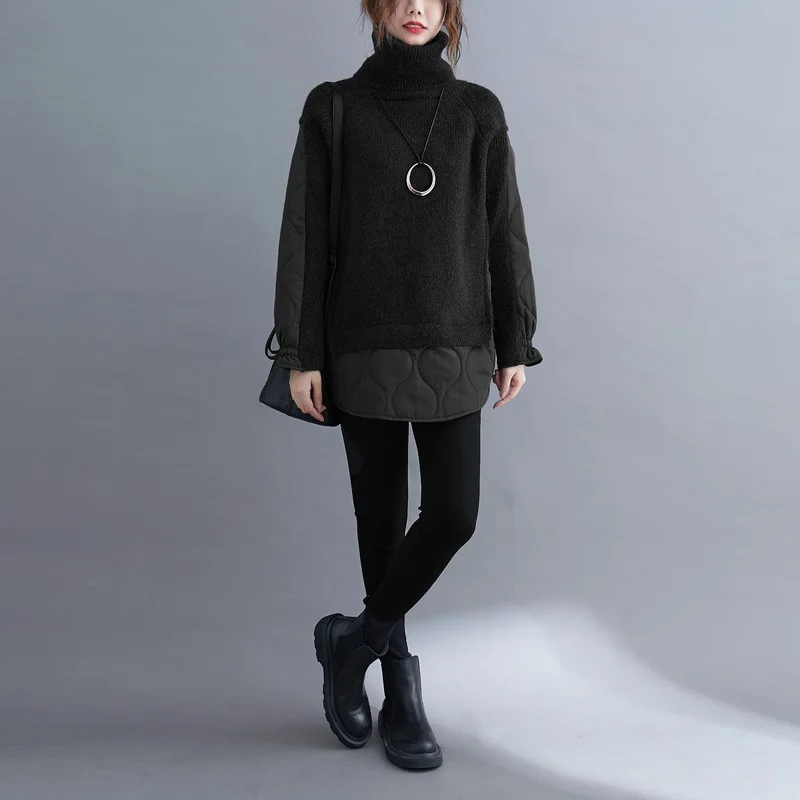 

Женский вязаный свитер с высоким воротником, с длинным рукавом