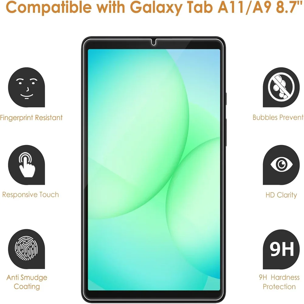 Premium 9H Tempered Glass Screen Protector - 2 Pack, Anti-Scratch Protective Film