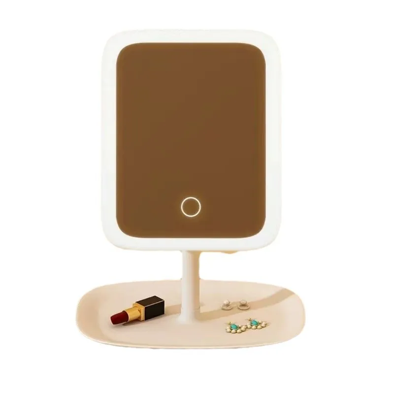 3-Color LED Vanity Mirror - Touch Control Dimmable Makeup Mirror with Natural/Daylight/Warm Modes, Modern Desktop Dressing Table