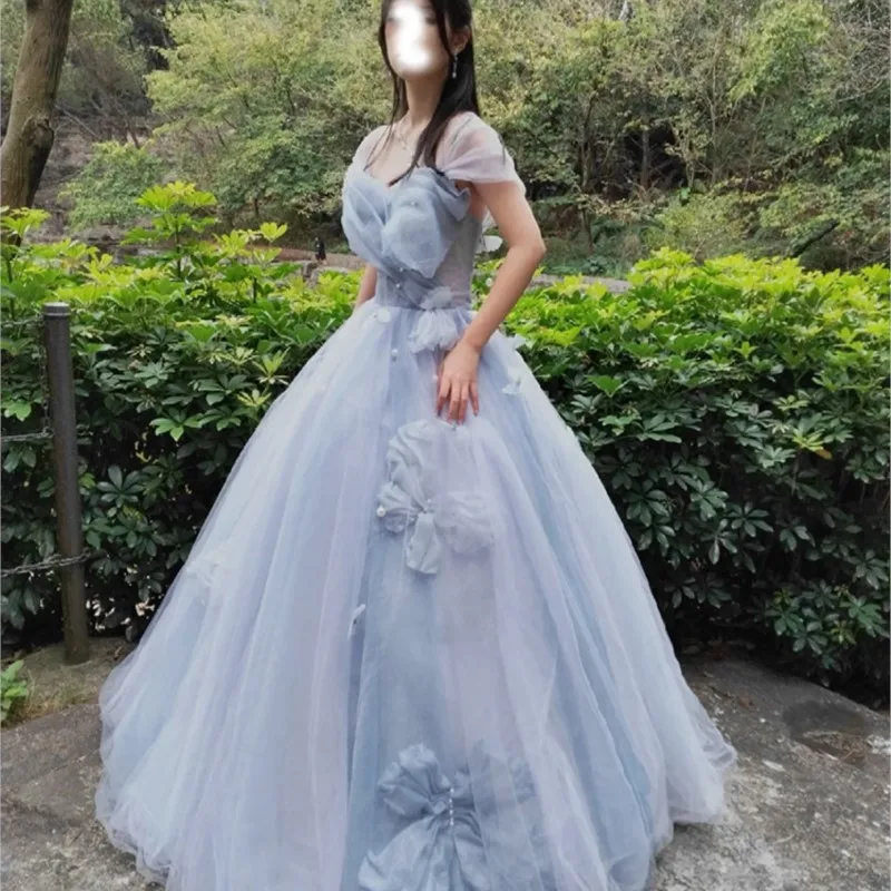 

Blue New Style Sense Light Luxury Minority Student Art Exam Adult Ceremony Birthday Dress
