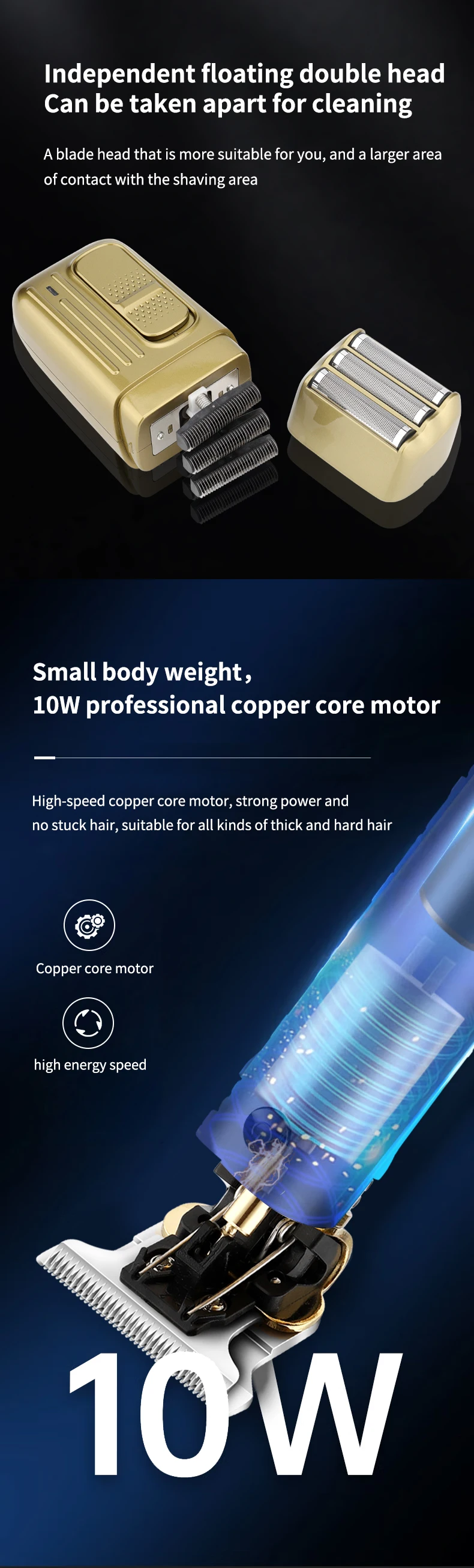 Description Picture 5 of itemLobemoky 2024 3 in 1 Professional Barber Hair Clipper Set Rechargeable Electric Finish Cutting Machine Beard Trimmer Shaver set