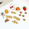 10-100Pcs Enamel Badges Pins Brooches Cute Cartoon Brooches for Child and Women Small Metal Jewelry with Many Different Shapes