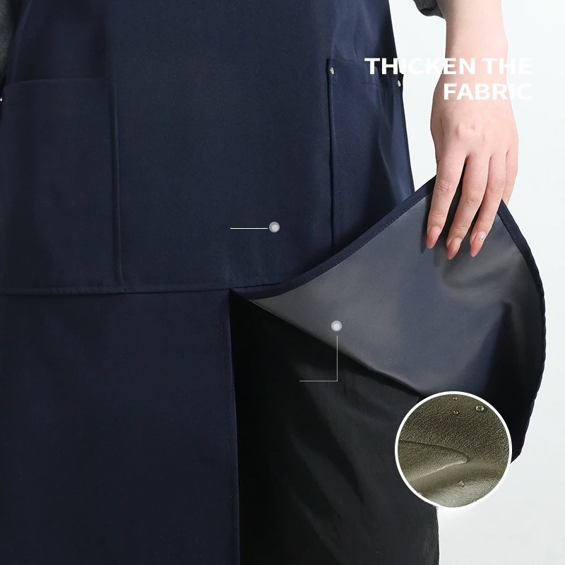 Split Waterproof Polyester Apron for Coffee Cafe Kitchen, Custom Logo Canvas Waist Bib Restaurant Work Uniform 2025 New