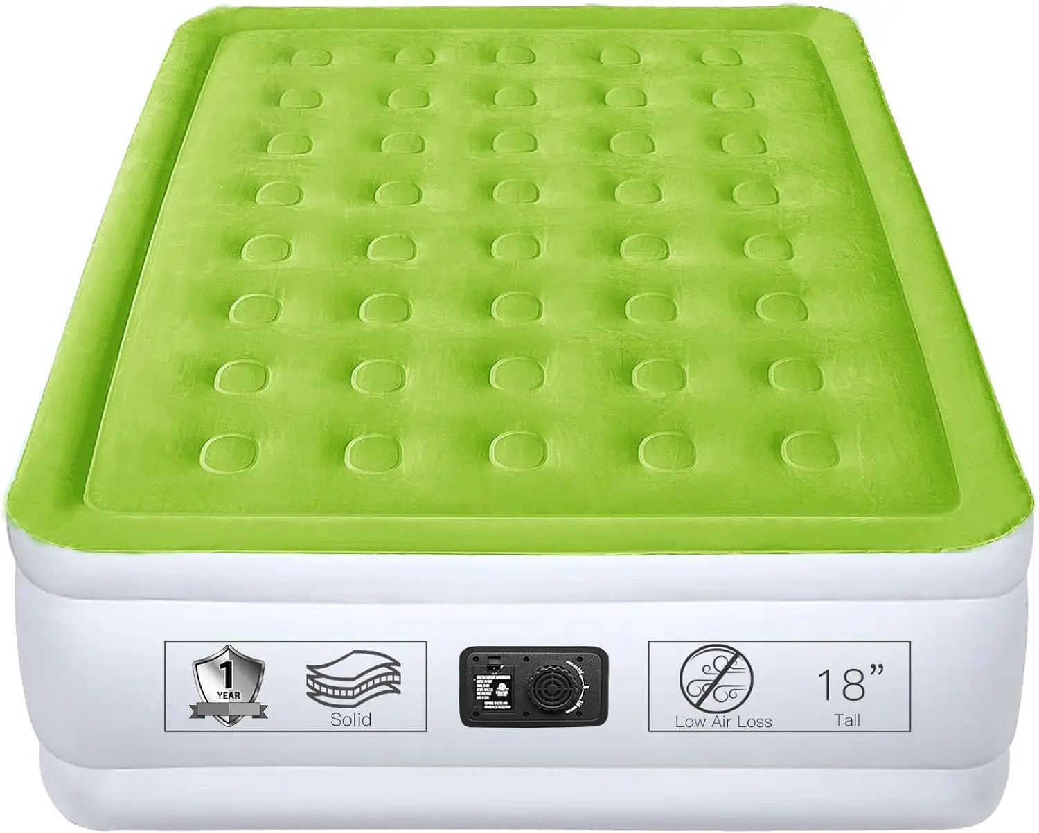 

YENING Twin Size Air Mattress with Built in Pump Raised 18 Inch Single Inflatable Bed Blow up Matress Camping Airbed with Storag