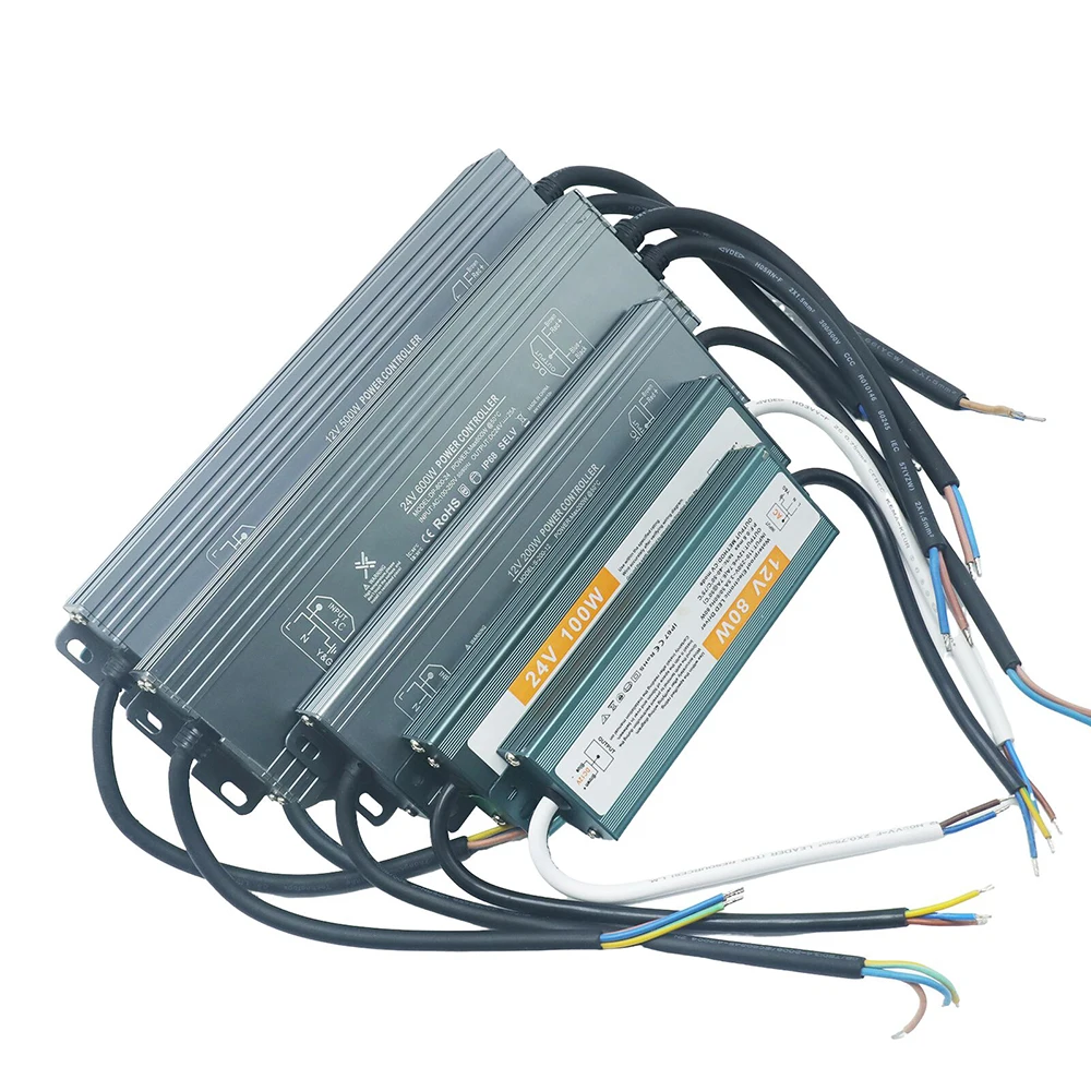 ไดรเวอร์จ่ายไฟ LED กันน้ำ 60W 80W 100W 200W 300W 500W 600W AC 110V 220V เป็น DC 12V 24V สำหรับไฟภายนอกอาคาร 1