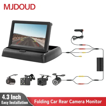 MJDOUD 차량 모니터, 후방 카메라 포함, 4.3 인치 TFT LCD HD 스크린, LED 백업 카메라, 차량 주차, 쉬운 설치