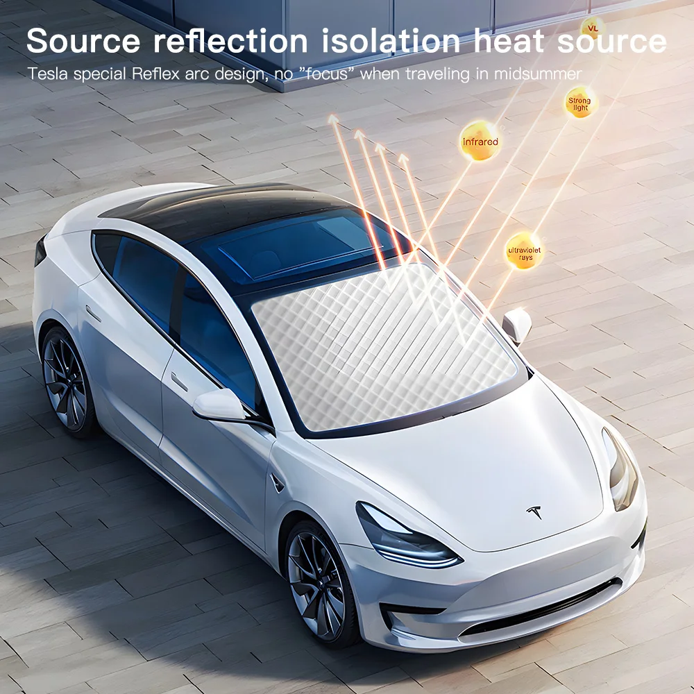 테슬라 모델 3 Y 주니퍼 21-26 차량용 햇빛 가리개 앞유리 차양 커버 바이저 글래스 루프 스카이라이트 UV 차단 액세서리