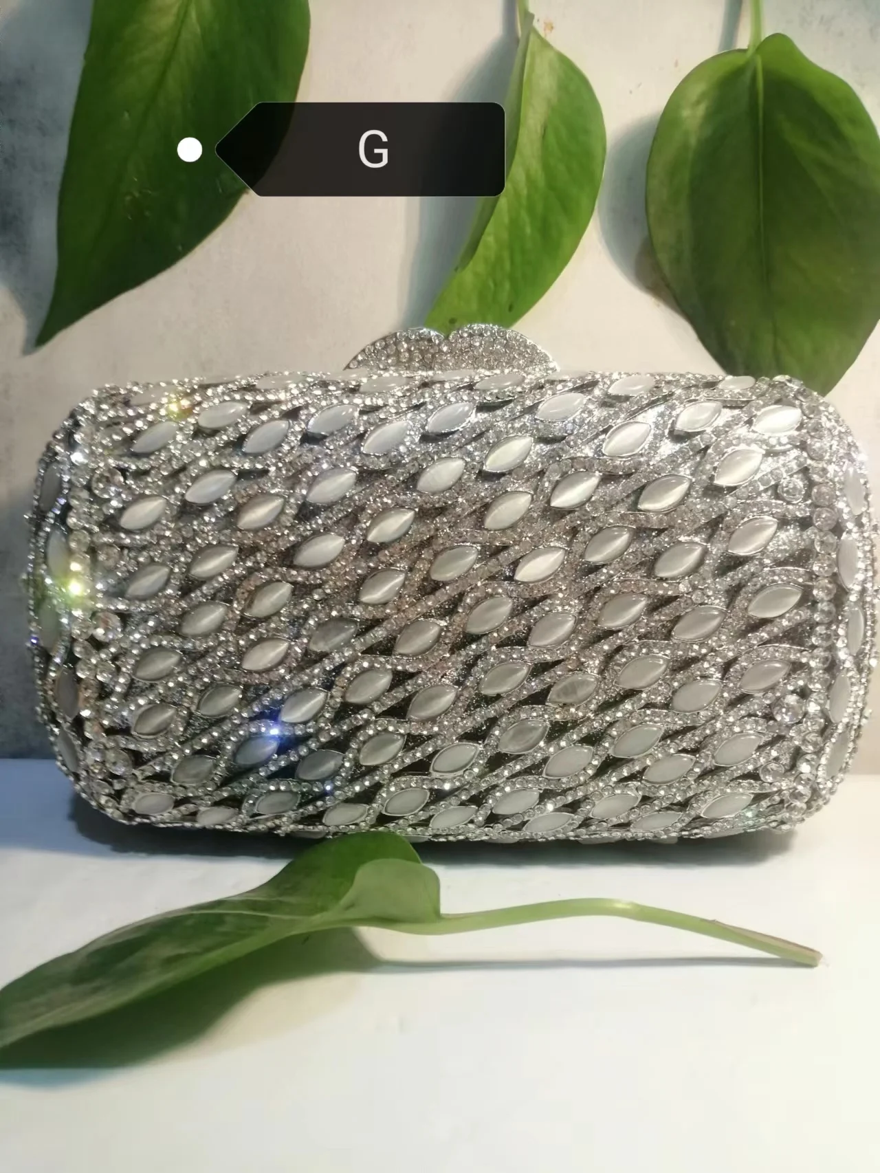 Rhinestone Embellished Clutch Purse Evening Bag with Chain Strap - Gol –  Sophia Collection