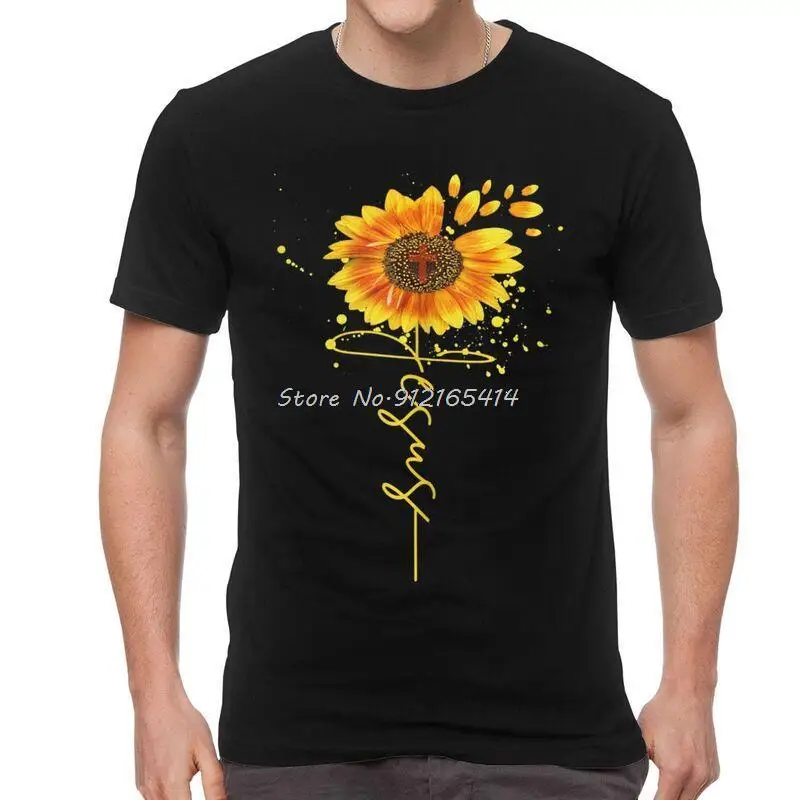 

Футболка мужская с рисунком Иисуса подсолнуха