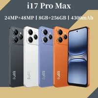 Global Vision i17 Pro Max Smartphone 5G Android 8GB RAM 256GB ROM 6.56 Inch Phone 720x1612HD 24+48MP 4G 5G Network Mobile Phones