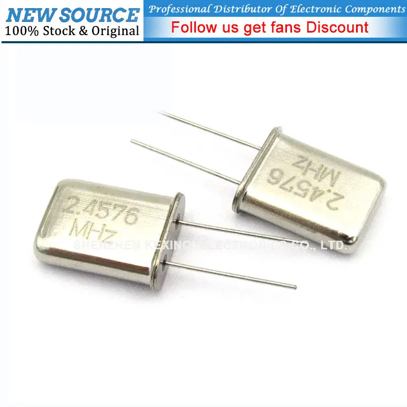 5PCS Crystal Oscillator 2.4576M Dip 2pin 2.4576MHz HC-49U Quartz Crystal Passive Oscillator