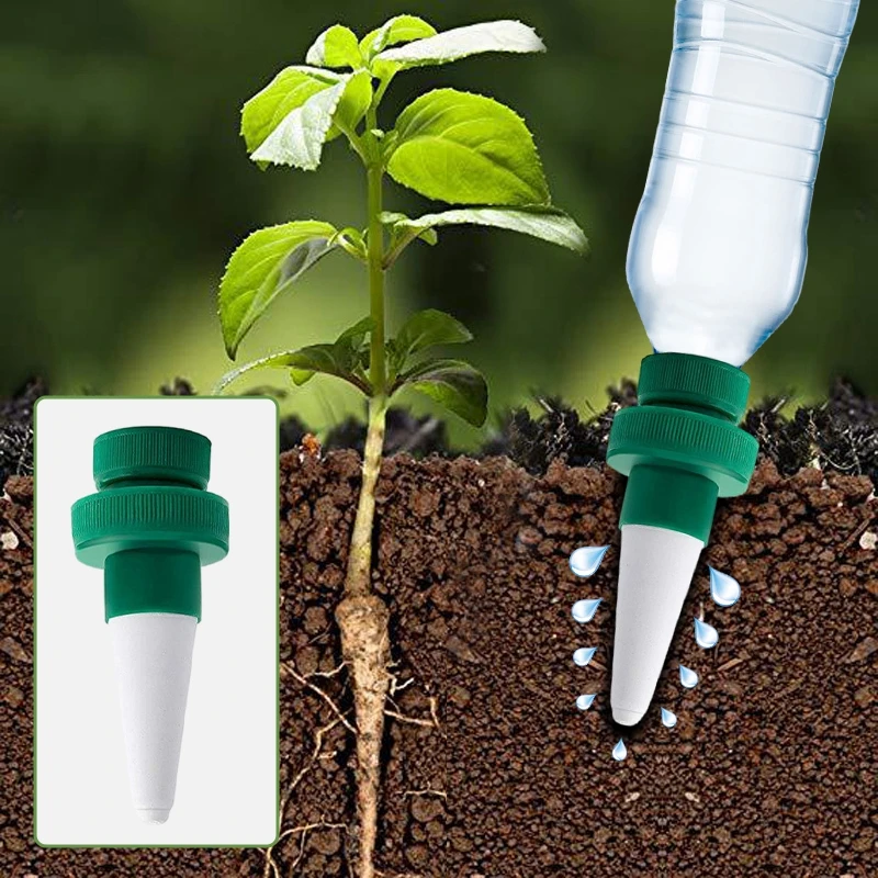 Self-Watering Dripper Head Automatic Drip Irrigation Watering Spike Bottle Nozzle Indoor Travel Potted Plant Waterers Can Device