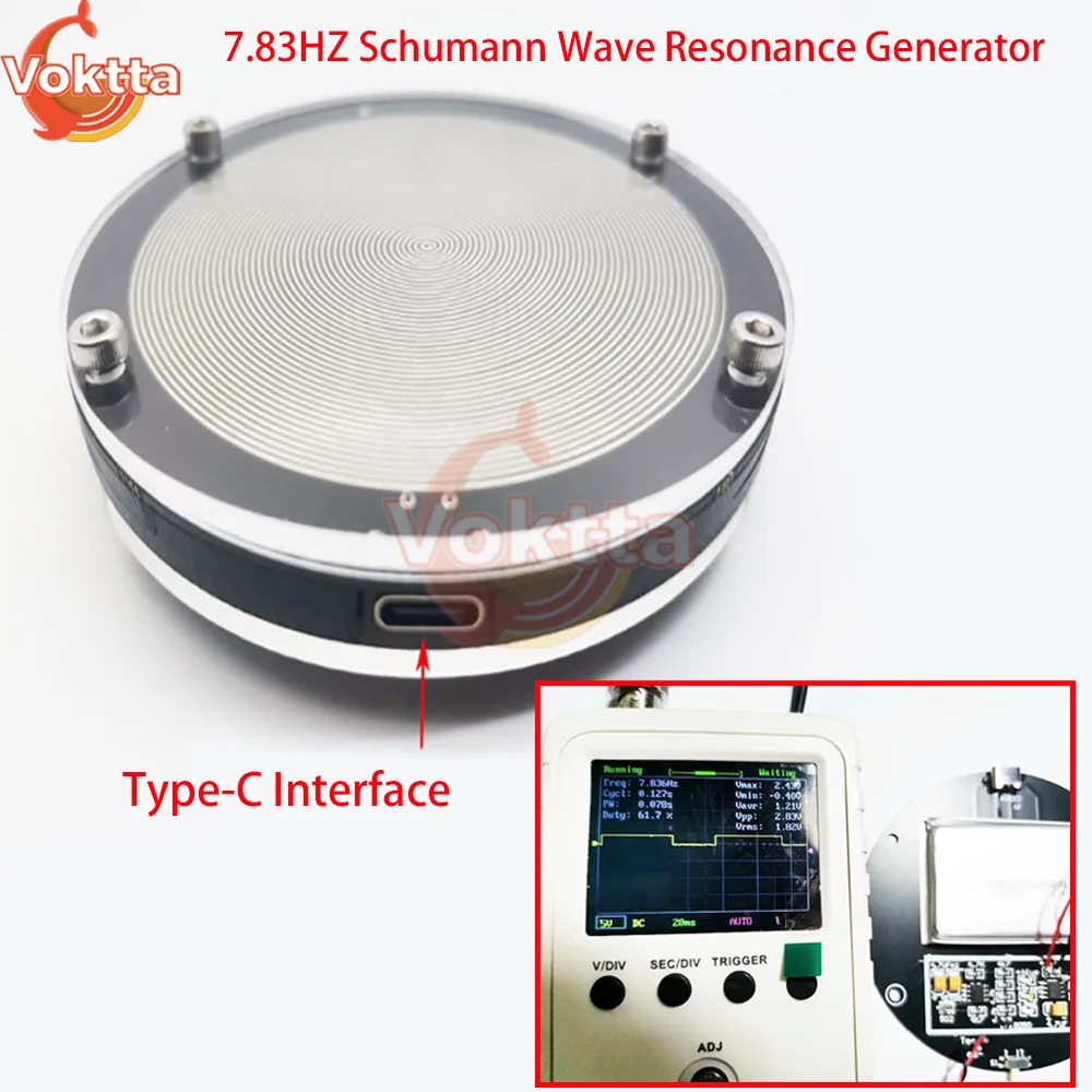 7.83HZ Schumann Waves Resonance Generator Ultra-low Frequency Pulse wave Generator Audio Resonator Type-C Interface Rechargeable