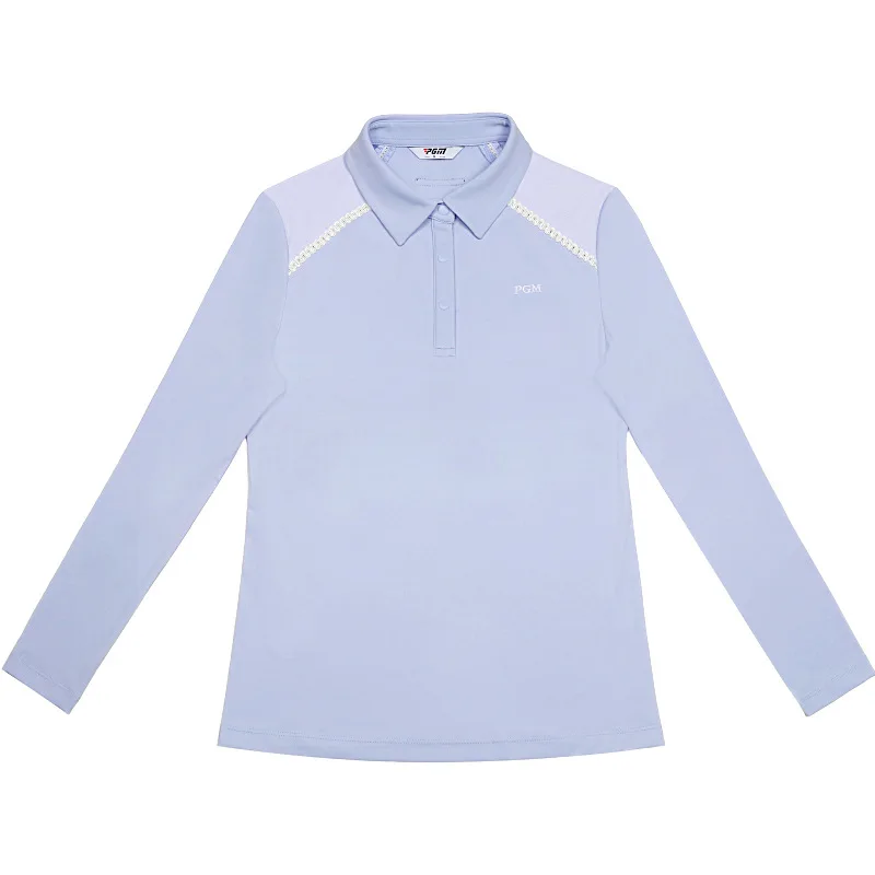 PGM Golf Clothing Women's Summer Long Sleeve T-shirt POLO Shirt High Elastic Top Look Thin Breathable and Comfortable Sportswear