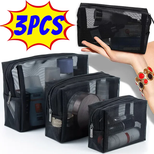 Sacos Organizadores de Malha Translúcida Preta