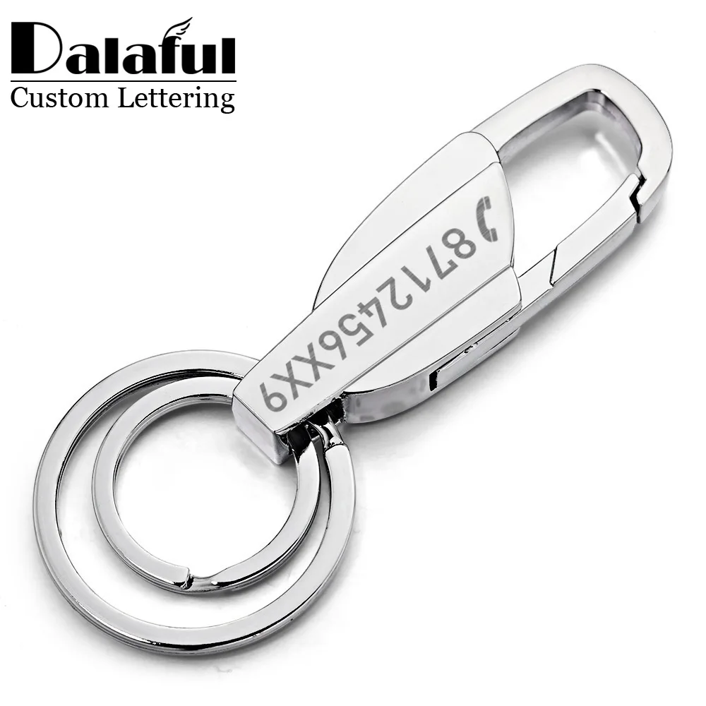 Stainless Steel Custom Keychain Engraved Letters Text Personalized Keyring Men Stainless Steel Custom Keychain Engraved Letters Text Personalized Keyring Men