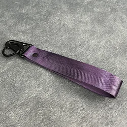 Elegant Solid Color Ribbon Keychain Lanyard - Stylish Accessory (Purple Wrist strap)