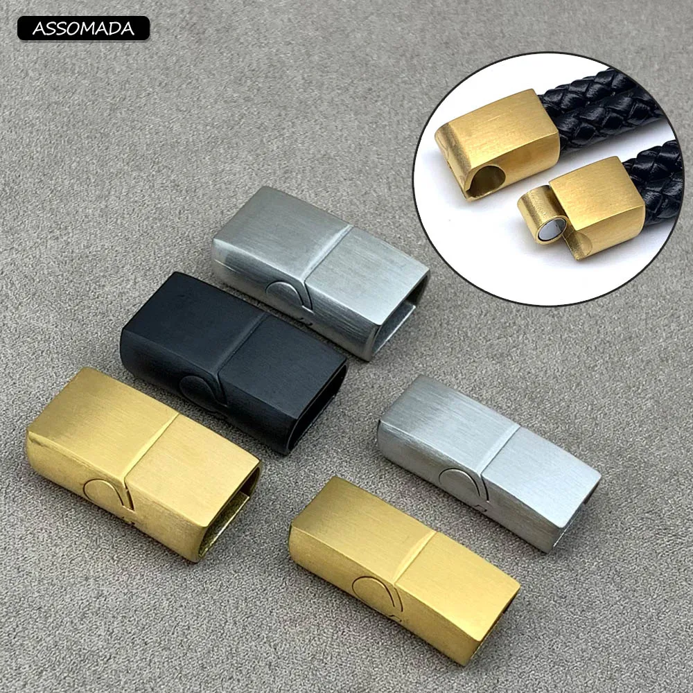 Hole 4x8mm 5x10mm 6x12mm Stainless Steel Magnetic Clasps For Bracelets Rope  DIY Leather Cord Connector Buckle Jewelry Findings