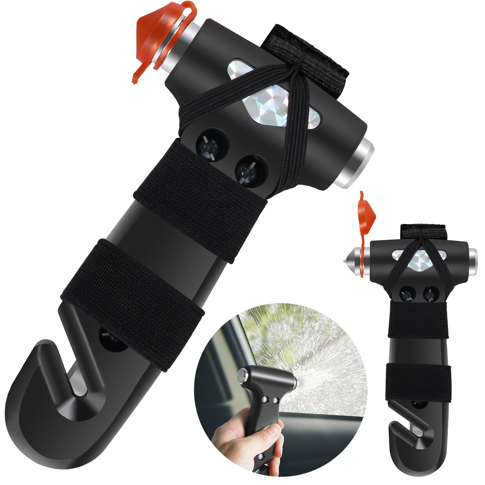 Black Carbon Steel Car Safety Hammer Emergency Escape Tool
