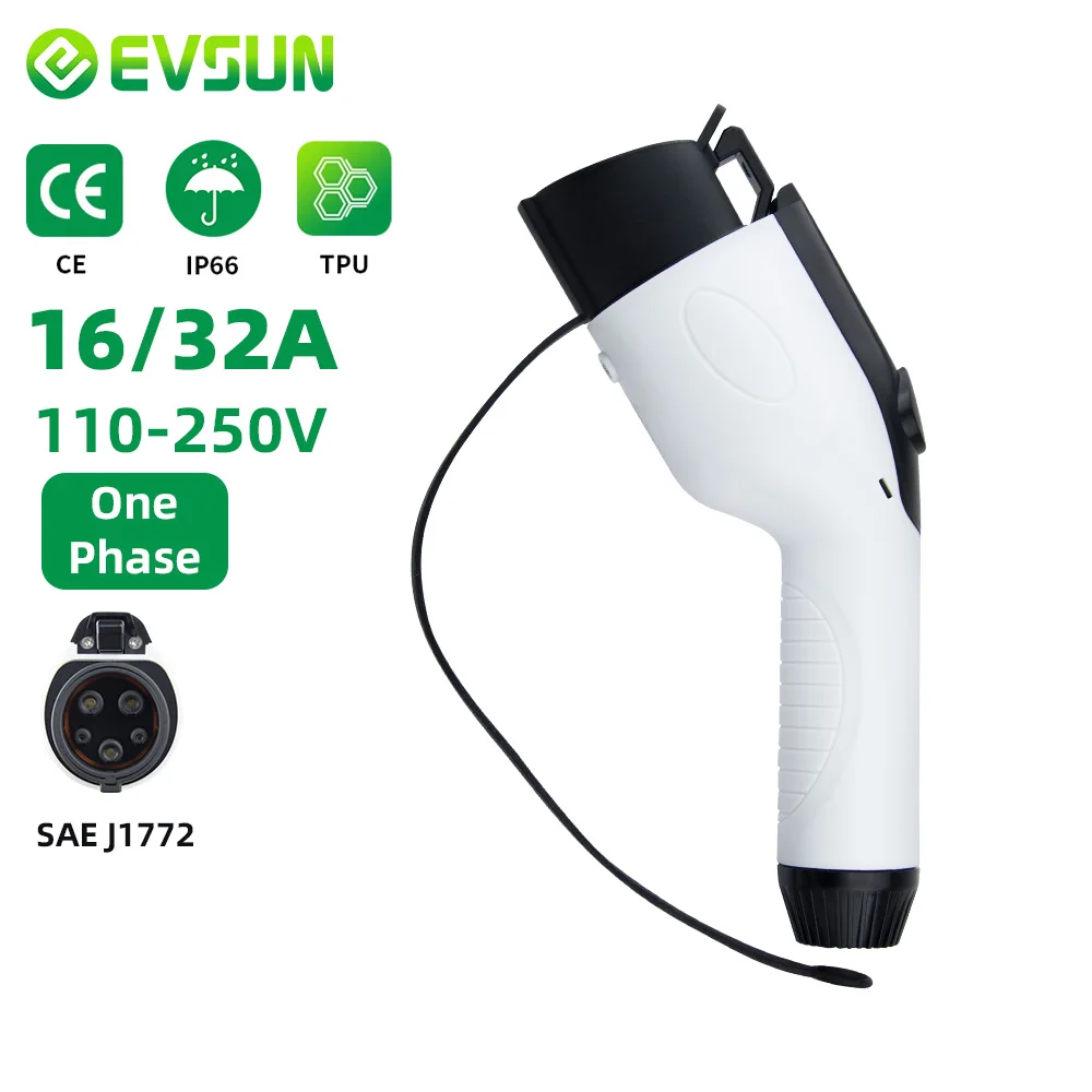 EVSUNEVCarChargerPlugSAEJ1772ConnectorType116A35KW32A7KW
