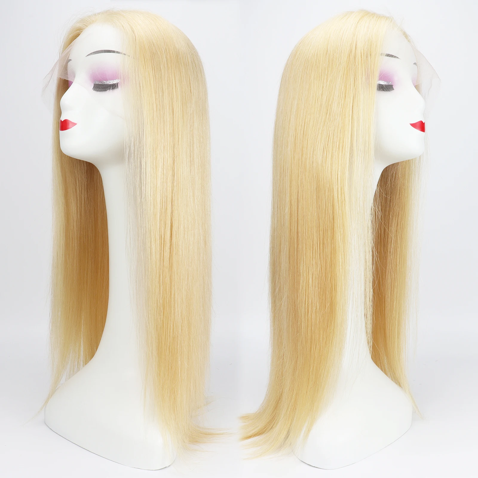 인비저블 노트스 베스트 가발 여성용 22인치 리얼 버진 유럽산 인모 HD 레이스 프론탈 블론드 자연스러운 헤어라인 통기성 좋은 헤어