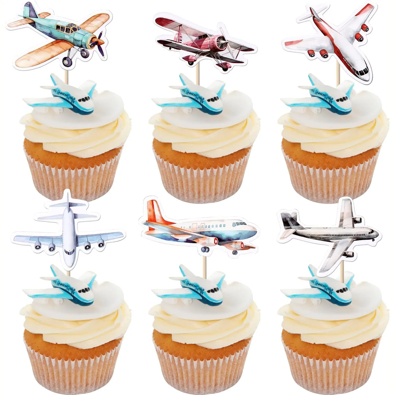 Flugzeug-Dekorationsaufkleber - Geeignet für Babypartys und Kuchendekoration für Luftfahrt- und Kampfflugzeug-Themen-Geburtstagsfeiern