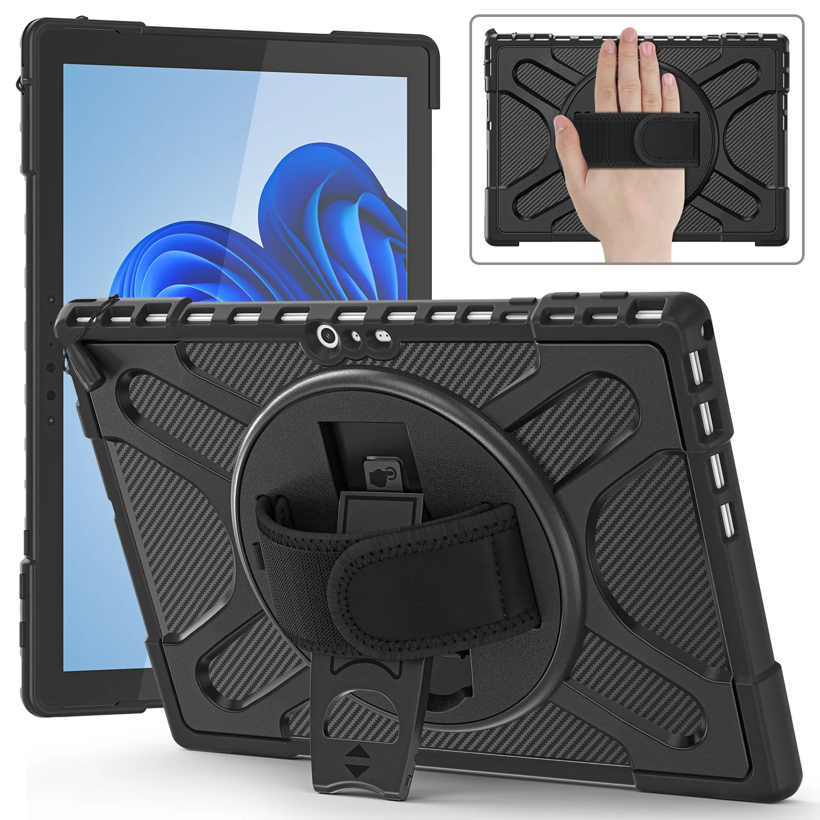 360° Rotating Shockproof Tablet Cover with Adjustable Stand